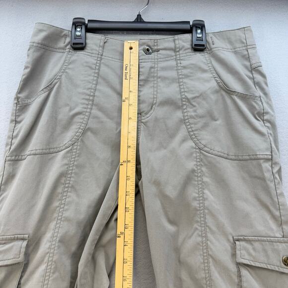 prAna Hiking Pants Women's 12 Tan Breathe Convertible Zip Off Cargo Gorpcore - Picture 13 of 15